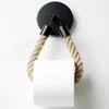 Nautical Roll Paper Holder With Rope Industrial Wall Mounted Rustic Towel Ring Multifunctional Decor For Bathroom Accessories