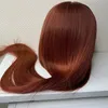 Malaysian Virgin Human Hair Chestnut Color 13*4 Lace Front Wig Silky Straight 210% 180% Density 10-32inch Wigs 150%