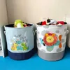 Fällbar tvättkorg för smutsiga kläder barn baby barn leksaker kanfas wasmand stor lagring hämma kontor hem arrangör 210609