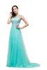 Vestido de festa Backless Long Evening Dresses Appliques Lace Tulle Dress Formal Gowns Prom Party Dress CPS383