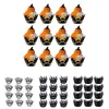Other Festive & Party Supplies 12PCS Halloween Decoration Cupcake Wrapper Cup Muffins Horror Pumpkin Witch Bat Cake Toppers For Home Decor