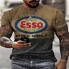 T-shirt da uomo 2022 T-shirt da uomo estiva T-shirt oversize vintage a maniche corte Moda Harajuku Etnico Lettere Stampa 3D T-shirt da uomo