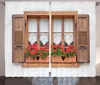 Cortina cortinas persianas decoração janela cortinas de antigas janelas europeias com e flores potes quarto