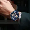 Curren новый причинно-следственный спортивный хронограф мужские часы из нержавеющей стали полосы наручные часы большие циферблаты кварцевые часы с светящимися указателями Q0524
