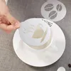 BESTONZON 5 pezzi stencil per caffè in acciaio inossidabile barista cappuccino modelli artistici ghirlanda di caffè stampo strumento per decorare torte