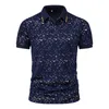 Men's Polos Summer men's  Shirt 2022 Cold Print Stand-up Collar Soft Cotton Streetwear Cool Casual Tops