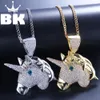 THE BLING KING Collana bella personalizzata Hip Hop Full Iced Out Cubic Zirconia nastro d'oro CZ Stone X0509