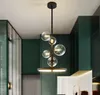 Lámpara colgante nórdica Led 28 48 cm Círculo Lámpara colgante de techo Negro Loft Salón Comedor Cocina Accesorio de iluminación