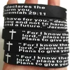 Toda a 120 pcs inspirador cristão jeremias 2911 braceletes de silicone preto unisex borracha jesus pulseiras religiosas jóias