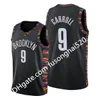 Skriv ut Mäns Kvinnor Barn Alla spelare Kevin Durant 7 Kyrie Irving Deandre Dinwiddie 8 Levert 22 Claxton Harris Black Custom Basketball Jersey