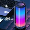 Haut-parleurs portables LED haut-parleur Bluetooth sans fil avec lumière colorée Radio Fm extérieure carte enfichable micro caisson de basses stéréo
