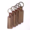 MOQ 50PCS Joue clés en cuir de logo personnalisé avec bagage pendentif en bois Anneau de clés de bricolage d'anniversaire