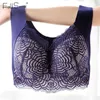 FallSweet Wire Free Lace Bras for Women Plus Size Vest Lingerie Thin Cup Brassiere Eveyday Wear 210623