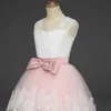 Roze Kids Jurken voor Meisjes Tule Kant Bloem Meisje Jurk Party Bruidsmeisjes Jurk Kinderen Prinses Kostuum Bruiloft Kleding 6 14Y Q0716