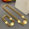 Vintage big gold necklaces never fade 18K chain luxury brand Pendant Greek mythology character brands official reproductions penda296S