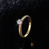 Anéis de casamento clássicos para mulheres para sempre estilo simples seis garras cubic zirconia 3 cor presente de casamento moda jóias kcr033