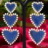 GODKI Iced out Hip Hop Heart Earrings For Women Wedding Geometric Drop Earring Brincos Female DIY Fashion Jewelry Gift