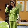 Printemps 5XL 7XL Pyjamas à manches longues pour femmes Vêtements de nuit grande taille Vêtements de nuit pour femmes Vêtements décontractés Chemise de nuit Pyjama Homewear 210928