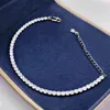 OEVAS 100% 925 Sterling Silver 3mm Full High Carbon Diamond Bracelet For Women Sparkling Wedding Party Fine Jewelry Whole
