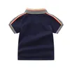 T-shirt estive per bebè in cotone T-shirt a maniche corte per bambini in cotone Camicia casual con colletto rovesciato per bambini Tops Tees