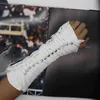 Black and white texture punk cotton adjustable arm guard gloves show party H0818