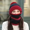 Women Wool Scarf Hat Cycling Skiing Sets For Female Windproof Winter Outdoor Knit Warm Thick Caps Xmas Gift Cap Sui & Masks