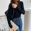 Heap Collar Pullover Basic Bottoming Knitwear Women Knitted Cotton Sweater Femme Jumper Solid Office Lady Clothes 11539 210521