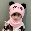 Scarves Toddler Kids Baby Boy Girl Vinter Varm Plush Scarf Hattar Earflap Beanie Hat Cap Cute Bear 2021 Design Sky