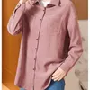 Mid length Long Sleeve shirt Autumn Spring Korean style women's Turn Down Collar Casual Loose Blouse Shirts 81H 210420