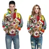 Mens Graphic Hoodies avec Cats Elk Pattern 2021 Noël Rouge Vêtements À Capuche Casual Couple Unisexe Sweats En Gros