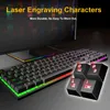 RGB Gaming Gamer Keyboard och Mouse med bakgrundsbelysning USB 104 Keycaps Wired Ergonomic Russian Keyboard för PC Laptop