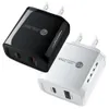 LED-ljus snabb snabb laddare EU US 20W PD Typ C USB-C Wall Charger för iPhone 12 13 14 15 Samsung HTC Android Phone PC Mp3