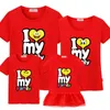 Roupas de harmonização da família Imprimir T-shirt T-shirt Mamãe e Mim Roupa Família Olha Algodão camisetas Roupas de Roupas Pai filho 210922