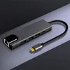 Док-станции планшета 5 В 1 Тип C Motor Splitter 4K HDMI-совместимый адаптер USB TF SD Card PD Станция для MacBook Pro / Air Pro / Lenovo PC