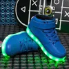 Storlek 25- LED skor för barn pojkar flickor lysande sneakers med ljus glödande LED tofflor Barn Vuxen Feminino Tenis 211022