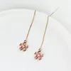 DoreenBeads Fashion Ethnic Drop Earrings Japanese Cherry Blossom Pendant Trendy Jewelry For Women Charms 1 Pair Dangle & Chandelier