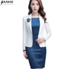 Professional Women White Blazer Spring Fashion Clothes Business Formal Jacket OL Office Lady Plus Size Work Wear 211019