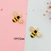 10 st Rhinestone Bee Enamel Charms Pendants för DIY Smycken Tillbehör Hitta örhängen Guldfärg Metall Insect Charms