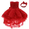 Robes de fille Infantil Robe pour filles 1er anniversaire 3D Rose Floral Party Mariage Fille Bébé Princesse Robe Costume de Baptême