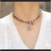 Hänge halsband smycken droppleverans 2021 hängsmycken justine clenquet sommar enkel variation av bärande kedjekedja choker kvinnors halsla