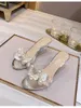 HOKSVZY femmes sandales été 2020 nouveau cristal Transparent talons hauts strass coin bouche peu profonde chaussures pour femmes DGFR345345