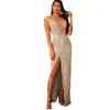 Luxury Full Beading Aftonklänning Sheer Jewel Neck Crystal Capped Short Sleeve Mermaid Prom Lugnar Side Split Red Carpet Party Dresses