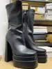 lapolaka Show Style Trendy Women Boots Shoes女性オートバイジップソリッドハイヒールアンクルハイプラットフォームパーティー