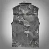 Men039s Vests 2021 Summer Men Ripped Jean Jacket Mens Hip Hop Denim Vest Male Grey Cowboy Waistcoat Brand Sleeveless Tank 5XL3197841