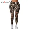 SEBOWEL Leopard/Solid Black Frau Hohe Taille Aushöhlen Skinny Fit Stretch Leggings Weibliche Casual Lange Hosen S-XL 211204