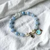 Bracelets porte-bonheur pierre de lune perle Bracelet pour femme bleu poisson Ins Niche Design bijoux # YXS19