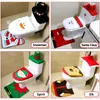 Christmas Decorations Supplies Set Driedelige Pak Flanelette Xmas Snowman Santa Claus Elf Doll Elanden Toilet Decoratie