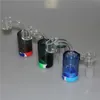Ny 14mm Man Glass Ash Catcher Hookah med färger Silikonbehållare Kvarts Banger Straight Silicon Vatten Bongs Glas Bong Oil Rig Rökpipor