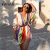 V Neck Stripe Casual Satin Romper Kvinnor Batwing Sleeve Wide Leg Fashion Playsuits Overaller Bowknot Loose Rompers 210427