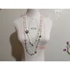 Mimiyagu Long Simulated Pearl Necklace For Women No.5 Double Layer hänge långt halsband Party smycken